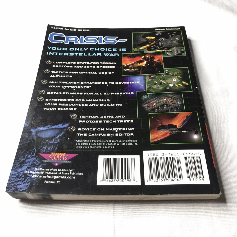Star Craft Single & Multiplayer Strategies Prima Strategy Guide Book PC